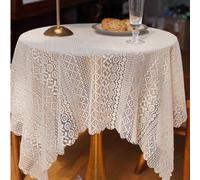 1 pièce Nappe en dentelle française, style crème délicat de haute qualité, forme carrée pour table de café et table à manger, facile à nettoyer 100*140,140*140,140*180,140*200,140*300,60*60,90*90,140*
