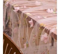 1 pièce Nappe en dentelle jacquard semi-transparente à motif floral brodé, style campagnard américain vintage. Convient pour les fêtes, les rassemblements, les mariages, les anniversaires, la décorati