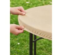 1 pièce - Nappe en élasthanne extensible ivoire 6FT, housse de table rectangulaire ajustée pour tables de 72 X 30 pouces, nappe élastique lavable pour mariages, banquets, fêtes et réceptions Convient