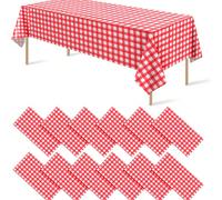 1 pièce Nappe en plastique jetable, nappe à carreaux imperméable en rouge/rose/vert/bleu, convient pour les pique-niques en extérieur, la cuisine et les fêtes. Nappe en plastique jetable, peut être ut