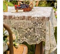 1 pièce Nappe en polyester, Dentelle blanche élégante, Motif floral, Fabriquée à la machine, Carrée, Rectangulaire, Pour mariage, Anniversaire, Thanksgiving, Nouvel An, Décoration de la maison, Thème 