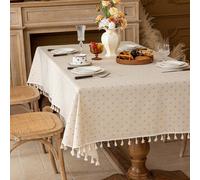 1 pièce Nappe florale à franges de marguerites d'automne, housse de table de style campagnard à fleurs jaunes, housse antipoussière pour table basse, table de chevet, convient pour la salle à manger, 