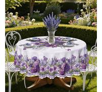 1 pièce Nappe florale violette romantique, en polyester, imprimé papillon et lavande, forme rectangulaire, carrée ou ronde, douce et durable, convient pour la cuisine, la salle à manger, les mariages,