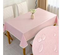 1 pièce Nappe imperméable et oléofuge, enduit de TPU, couleur unie, convient pour table de conférence, table de salle à manger, bureau, tapis de pique-nique rectangulaire avec glands 40*40,140*180,140