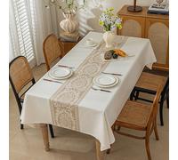 1 pièce Nappe jacquard déperlante, en tissu de polyester, rectangulaire ou carrée, convient pour la salle à manger, le salon, lavable 140*140,140*180,140*220,140*200,140*300,100*160,140*260,140*280,14