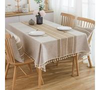 1 pièce Nappe rectangulaire color block, style de ferme de campagne, set de table en lin brodé, convient pour la décoration bohème de la maison, cuisine, salle à manger, chambre, salon, fête, café, hô