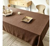 1 pièce Nappe rectangulaire de style nordique marron café - Tissu à texture de lin, design rectangulaire, parfait pour la décoration de la cuisine/salle à manger, les fêtes de thé au jardin, les réuni