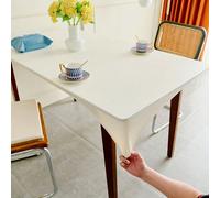 1 pièce Nappe rectangulaire élastique, Nappe imperméable et anti-tache, Matériau en cuir PU élastique beige, Nappe facile à nettoyer, Convient pour la table à manger, la salle à manger, les fêtes et l