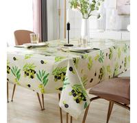 1 pièce Nappe rectangulaire en PVC imperméable à motif de feuille d'olivier, convient pour la cuisine, les fêtes et l'extérieur 100*140,140*140,140*180,140*220,140*300,120*120PlantesPolychlorures de v