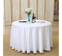 1 pièce Nappe ronde classique simple blanche et noire, convenant pour les mariages, la Saint-Valentin et la décoration d'intérieur 180cm round,90cm Round,220cm Round,140cm Round,300 cm rondPolyester