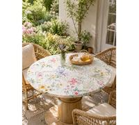 1 pièce Nappe ronde élastique imprimée de fleurs aquarelles pastel douces - Nappe florale pour la salle à manger, la décoration de la maison, la décoration de la chambre, le jardin, le mariage, la dou