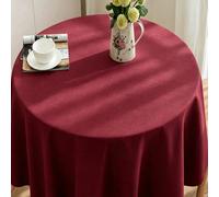 1 pièce Nappe ronde en polyester, convient pour la table à manger, la table basse, la décoration de table, le banquet de mariage, la fête d'anniversaire, la décoration intérieure, l'extérieur 110 cm r