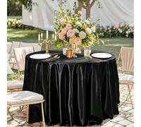 1 pièce Nappe ronde en satin de couleur unie, convient pour les mariages, les fêtes, les banquets 180 cm rond,300 cm rond,140 tours,40*40cm,90 cm rond,220 cm rond,2 pièces - 300 cm rond,270 toursPolye
