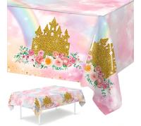 1 pièce Nappe thème château de princesse rose, convient pour l'anniversaire thème princesse, décoration d'anniversaire pour fille, décoration de mariage, baby shower, gender reveal party, décoration d