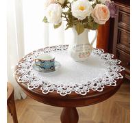 1 pièce Napperon rond en dentelle brodée 100% polyester avec découpes, tapis de bougie, nappe, style bohème vintage, convient pour table à manger, table basse, coiffeuse, salon, décoration de la maiso
