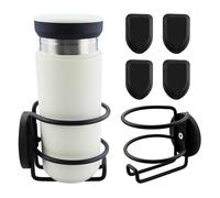 1 pièce Noir Support magnétique pour boisson en acier inoxydable avec 4 pièces Crochets adhésifs arrière, Support mural pour boissons de voiture, Support universel pour boissons pour tasses à café