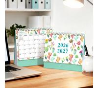 1 pièce Nouveau calendrier de bureau à spirale créatif 2026-2027, agenda de planification, décoration de bureau, cadeau de vacances, convient pour diverses occasions Papetier