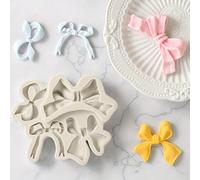 1 pièce Nouveau set de moules en silicone - Nœud papillon combiné, convient pour le fondant, le chocolat, l'artisanat de résine, les ustensiles de cuisson, la décoration de gâteaux, la décoration de l