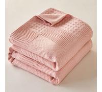 1 pièce Nouvelle couverture en fil de tissage gaufré - Design à carreaux respirant | Literie toutes saisons | Lavable en machine | Idéal pour l'été et les sueurs nocturnes | Couverture à texture douce