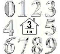1 pièce Numéro de maison flottant 3D auto-adhésif de 2,8 pouces/7 cm, autocollant en plastique numéro/lettre 0-9, plaque de porte résistante à la rouille, numéro de rue pour hôtel, bureau, appartement