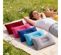 1 pièce - Oreiller de voyage gonflable, oreiller de camping gonflable portable ultra-léger avec soutien cervical et lombaire, lavable, convient pour les avions, les voitures, les siestes au bureau, la
