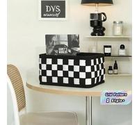 1 pièce Organisateur de bureau en feutre fait à la main avec motif damier, panier de rangement, pochette de rangement moderne pour produits cosmétiques, soins de la peau, articles divers. Bac de range