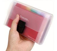 1 pièce Organisateur de fichiers à 13 poches extensible en accordéon - Portefeuille en plastique compact A6 avec fermeture de poche sécurisée, dossier extensible portable convenant pour les cartes, le
