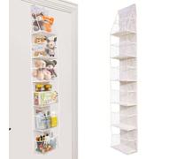 1 pièce Organisateur de rangement suspendu à 6 niveaux avec 2 crochets, sacs suspendus en maille, étagère de rangement pliable en tissu non tissé, convient pour la garde-robe, derrière la porte, la ch