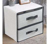 1 pièce Organisateur et rangement pour placard en lin, organisateur de tiroir de rangement en tissu, organisateur de commode avec 2 tiroirs pour sous-vêtements, chaussettes, soutien-gorge, petits arti