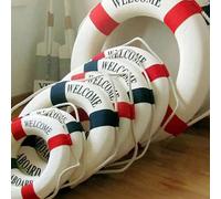 1 pièce Ornement mural Bouée de sauvetage en mousse à bord Bouée de sauvetage nautique Anneau Décoration murale de bateau Style méditerranéen Décoration d'intérieur Bleu 25cm,Rouge 25cm,Bleu 14CM,Roug