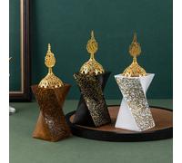 1 pièce Ornements d'encens de chambre à coucher avec bénédiction arabe noire et couvercle métallique, ornements d'ameublement de salon Taille Unique,Blanc,Couleur du grain du bois,beigeABS