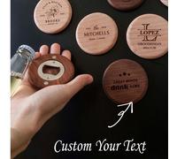 1 pièce Ouvre-bouteille magnétique gravé, Cadeau de mariage, Ouvre-bouteille magnétique pour réfrigérateur, Cadeau pour hommes, Ouvre-bouteille personnalisé, Cadeau pour invités de fête d'anniversaire