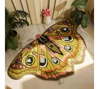 1 pièce Paillasson en forme de papillon vintage - Doux et absorbant, article à la mode pour le printemps/été, convient pour le jeu, l'entrée, l'utilisation intérieure - Paillasson asymétrique pour le
