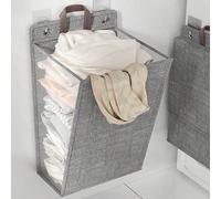 1 pièce Panier à linge avec couvercle, contenants de rangement, panier à linge pliable grande capacité mince avec poignées, sac à linge mural suspendu pour chambre à coucher, salle de bain, dortoir, s
