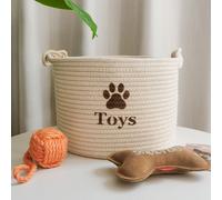 1 pièce Panier de rangement tressé, organiseur pour la maison pour les accessoires pour animaux de compagnie, les vêtements, les collations et les jouets, idéal pour le désordre de la chambre des enfa