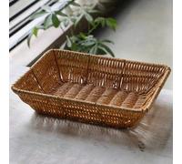 1 pièce Panier de rangement tressé ovale multifonction - Design en rotin plastique, pour ranger les fruits, les en-cas, les ustensiles, les fleurs, les articles ménagers, la décoration pour les étagèr