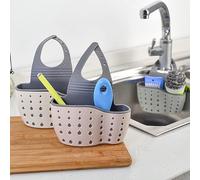 1 pièce Panier de vidange d'évier de cuisine, support suspendu pour éponge, support organisateur de robinet, panier de rangement pour brosse de nettoyage sans adhésif, sac suspendu réglable, sac suspe
