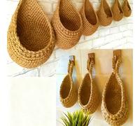 1 pièce Panier mural suspendu, panier tressé de style bohème, forme de larme créative convenant pour les légumes et les fruits, panier de rangement de cuisine, décoration de maison, décoration de cham