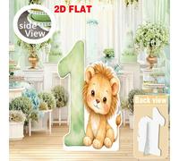 1 pièce Panneau décoratif ajouré d'animaux sauvages de la jungle, décoration autoportante à l'aquarelle Lion/Éléphant/Girafe/Zèbre/Singe, accessoire de fête thème Wild One, baby shower, anniversaire, 