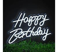 1 pièce Panneau lumineux LED néon acrylique "Joyeux anniversaire", lampe d'ambiance décorative alimentée par USB, convient pour les fêtes d'anniversaire, boîte lumineuse d'anniversaire illuminée pour
