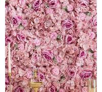 1 pièce Panneau mural en fleurs de soie artificielles de rose violette et d'hortensia de 13*13 pouces, convient pour la décoration de fond photographique, cadeau de mariage pour la mariée, fête d'anni