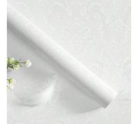 1 pièce Papier peint autocollant de style rétro, texture mate blanche avec motif européen pour la décoration de la maison - armoires, bureaux, chaises et murs d'arrière-plan, panneaux muraux amovibles