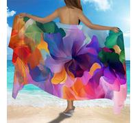 1 pièce Paréo de plage de la collection florale, serviette de plage décorée, jupe de sac de plage translucide et élégante, vêtement de bain pour femme 1 pièce 74 cm x 147 cm,1 pièce 148 cm x 200 cm,1 