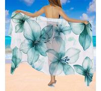 1 pièce Paréo de plage style bohème avec imprimé nuage - Châle multifonctionnel en mousseline de soie légère, rectangulaire et semi-transparent. Accessoire pour femmes pour la piscine et le bord de me
