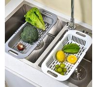 1 Pièce Passoire À Légumes Extensible Et Réglable Pour La Maison, Panier Plastique Rectangulaire, Évier De Cuisine, Bol Et Porte-fruits, Panier Filtre D'évier Taille UniquePolypropylène