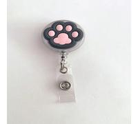1 pièce patte de chat design badge mignon portable rétractable nom Carte Porte-badge avec Clip pour bureau étudiant Taille UniqueABS
