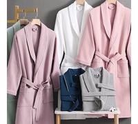 1 pièce Peignoir en nid d'abeille, Peignoir kimono unisexe pour adulte, Peignoir de printemps/été, Convient pour l'hôtel/SPA, Absorbant et séchage rapide, Coupe ample, Multicolore, Indispensable pour