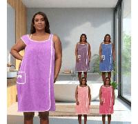 1 pièce Peignoir enveloppant pour femmes grande taille, serviette en polaire corail fine et légère, haute absorption et séchage rapide, robe de nuit pour la maison, convient pour le bain, la piscine, 