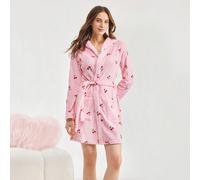 1 pièce Peignoir épais en flanelle imprimé cœur pour femmes automne/hiver, nuisette longue à manches longues en peluche double face jacquard brodé d'étoiles pour l'été L,M,S,XLNourriture & BoissonsÉto