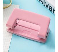 1 pièce, Perforatrice manuelle portable à double trou, de couleur unie, convient pour les fournitures de reliure de bureau, le perçage de journaux scolaires et de scrapbooks, articles de papeterie ros